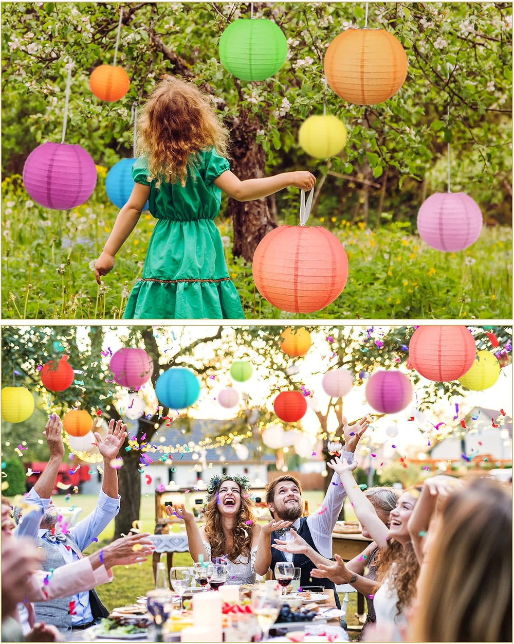 Treela 80 Pcs Colorful Paper Lanterns Chinese Japanese Lantern Party Decor