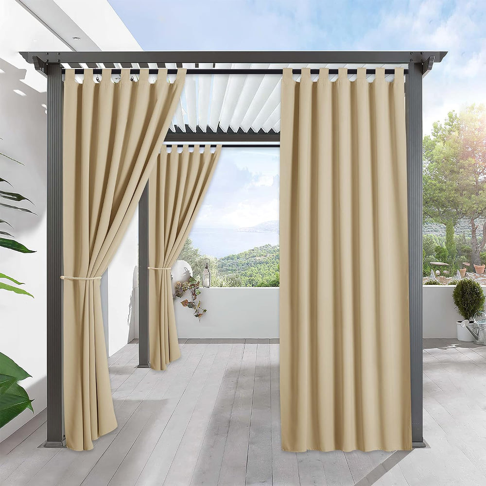 RYB HOME Outdoor Curtains for Patio Waterproof Block Sunlight Privacy