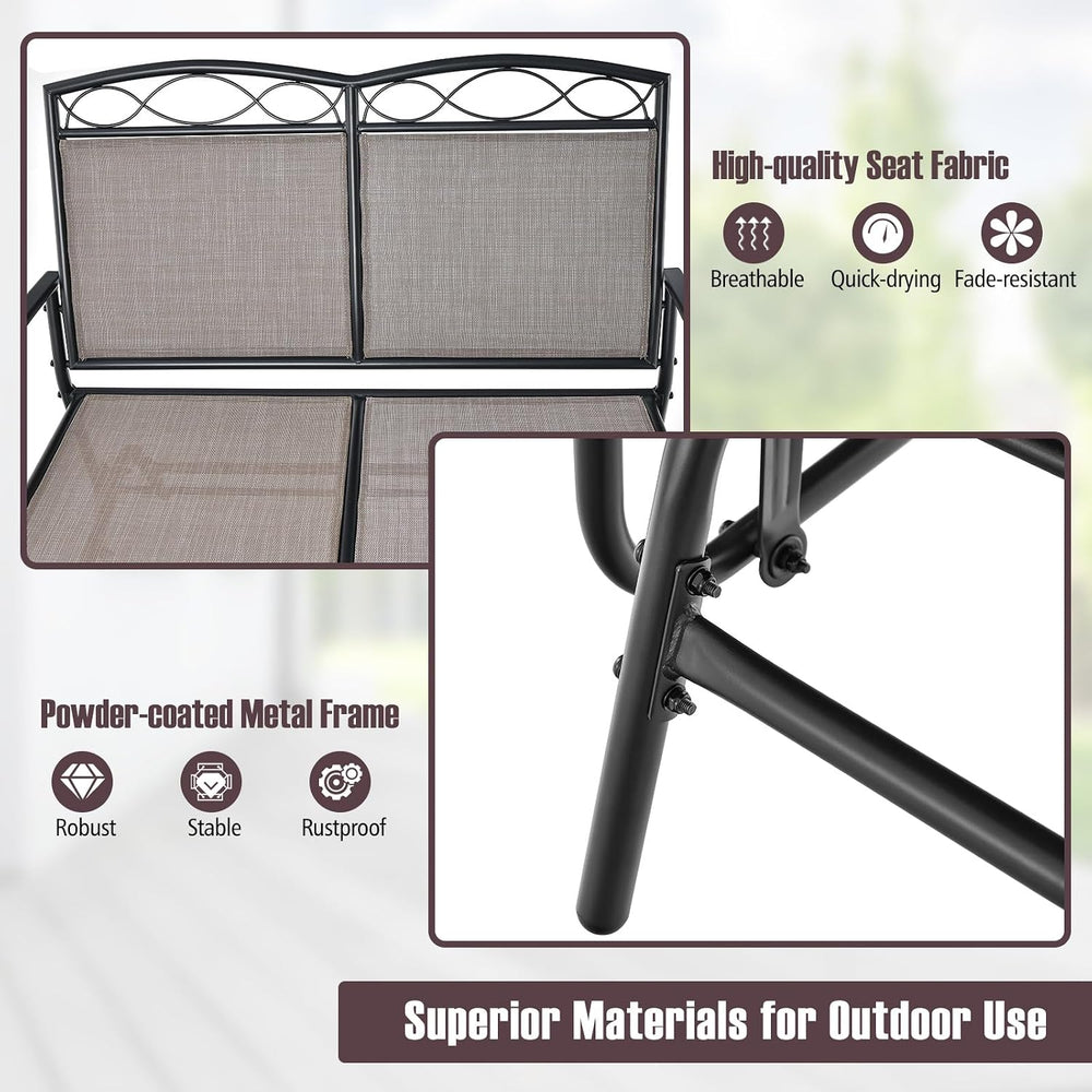 GIANTEX 4 PCS Outdoor Glider Chairs Set - Patio Furniture Set with Tempered G...