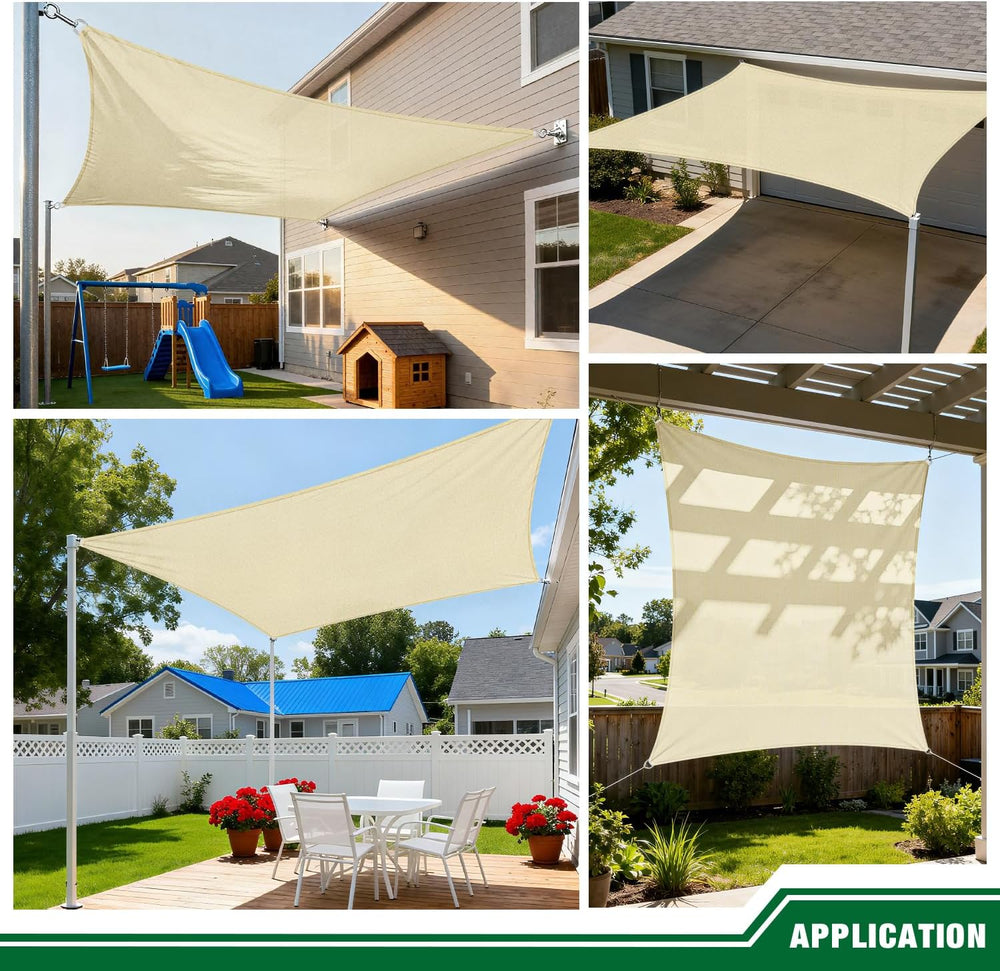 Sun Shade Sails 13'x20' Rectangle Outdoor Sunshade Canopy UV Block Co...