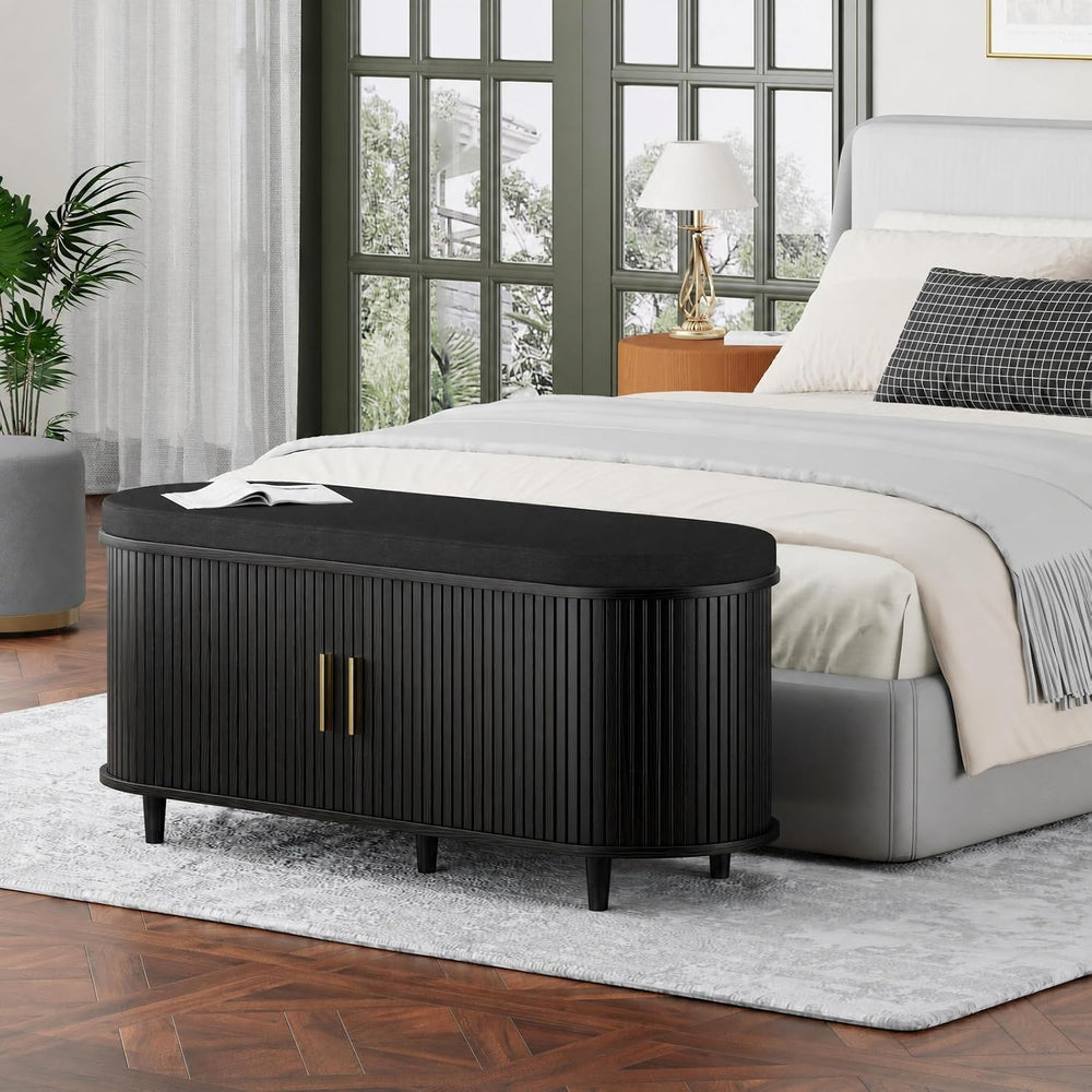 DHH 2-Tier Storage Bench,Wide Shoe Bench with Thickened Padded Seat Cushion, ...
