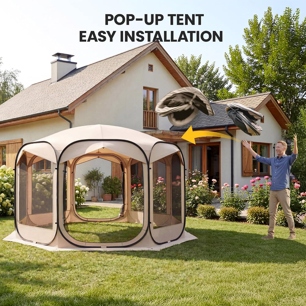 Pop Up Screen House Tent 10x10 FT Portable Instant Screen Canopy Tent