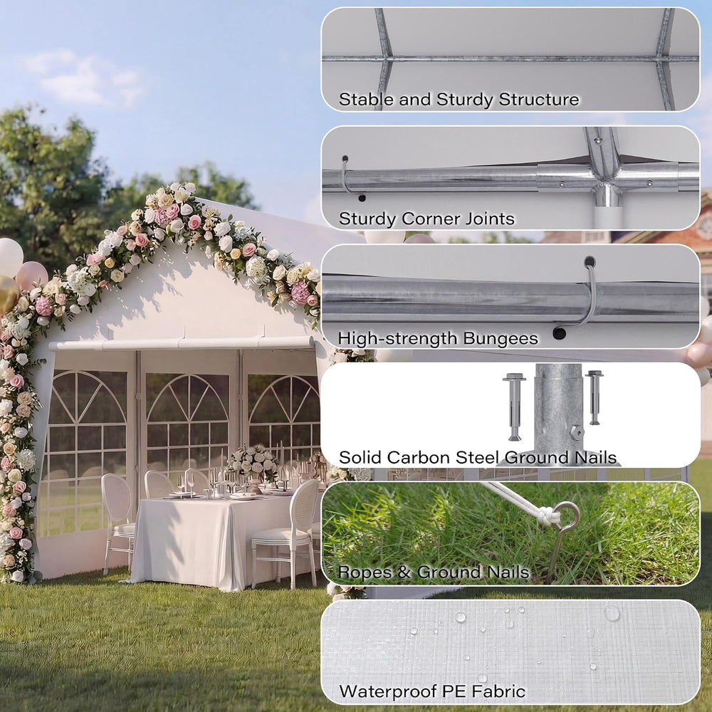 LAUSAINT HOME 20x30 Party Tent, Heavy Duty Waterproof Canopy with Removable S...