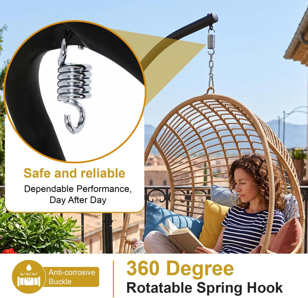 FDW Hammock Chair Stand, Outdoor Solid Steel Heavy Duty Construction for Hang...