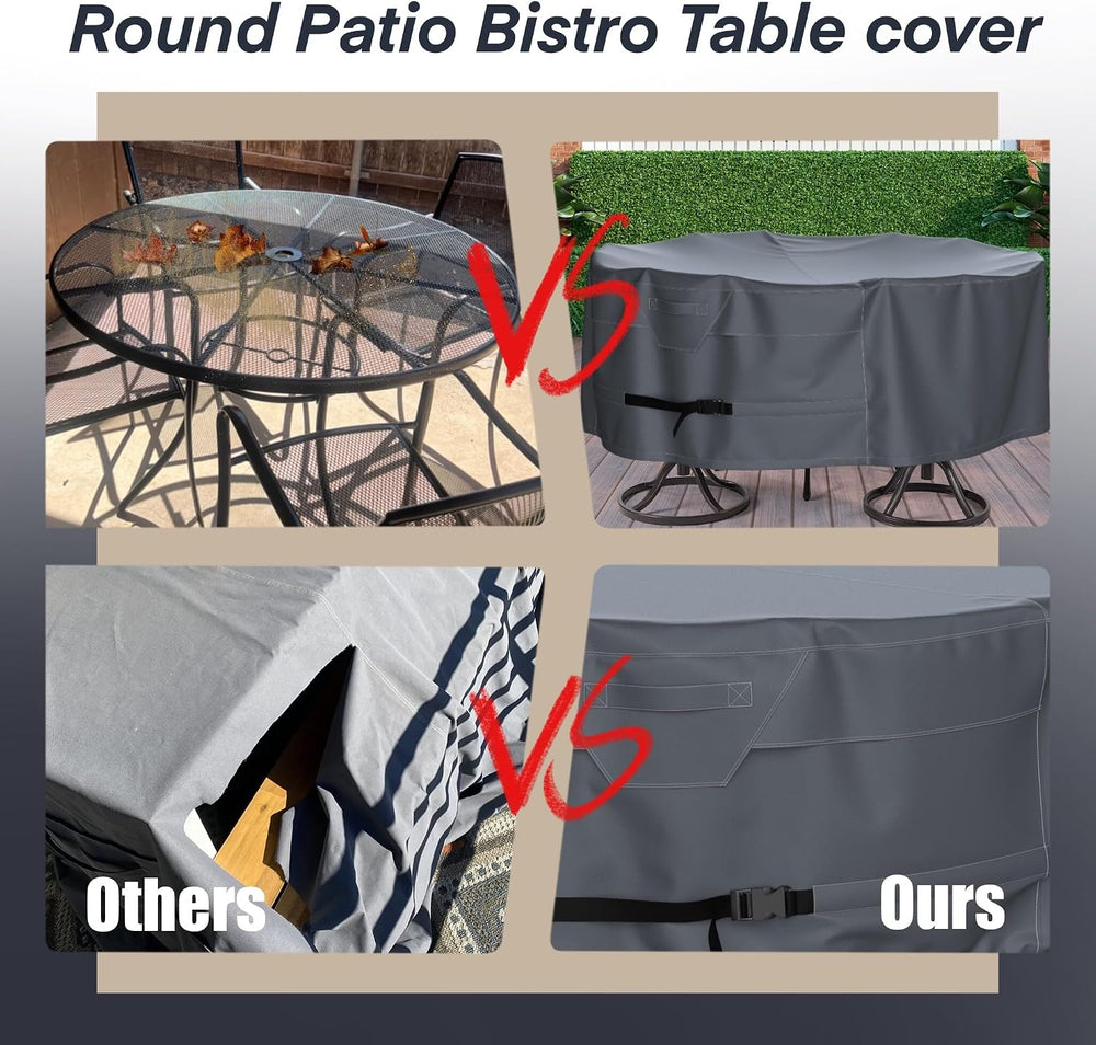 Round Patio Dining Set Cover 95" Table & Chairs Waterproof