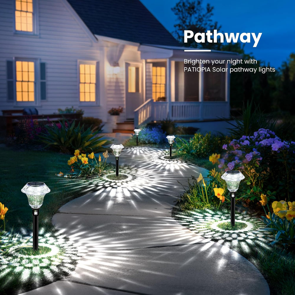 Solar Pathway Lights, Acrylic Garden Lights Outdoor Decor 6 Pack