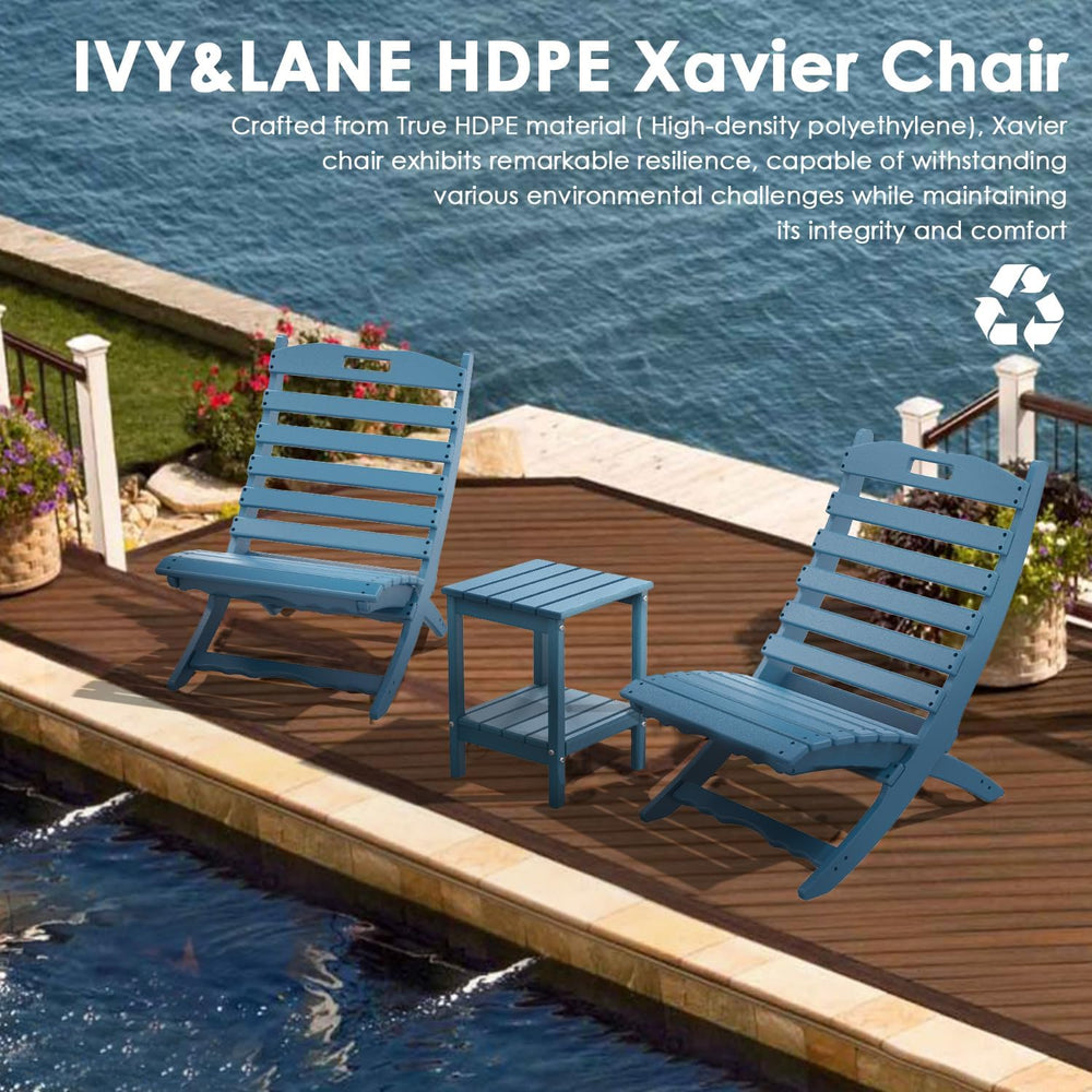 IVY&LANE Portable Xavier-Chairs Set of 2 | Folding-Adirondack-Chair | Wav...