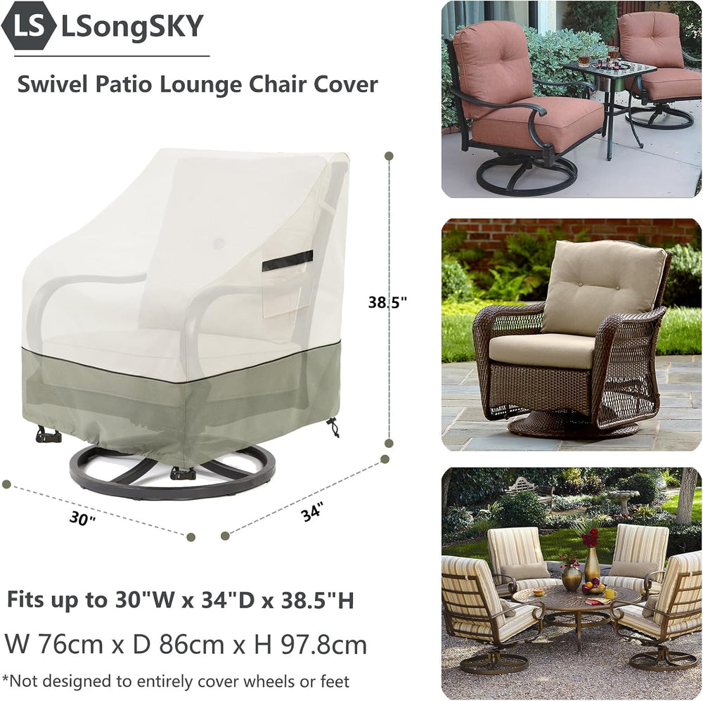 Outdoor Swivel Lounge Chair Cover 2 Pack,Waterproof Heavy Duty Outdoor Chair ...