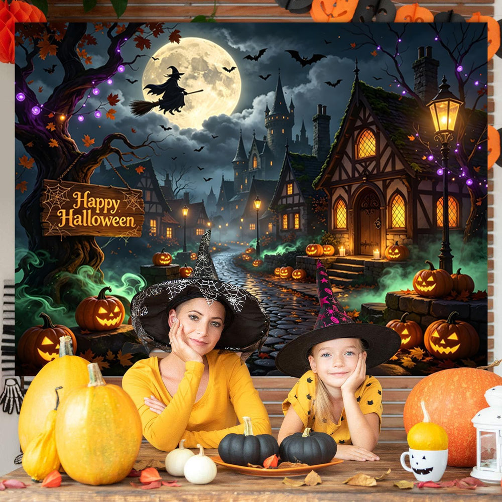 10x8ft Halloween Backdrop Haunted House Halloween Backdrops for Photography