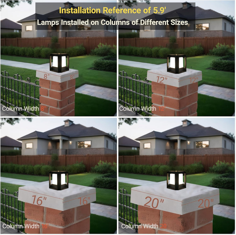 Hardwired LED Outdoor Post Light Waterproof Pillar Lamp