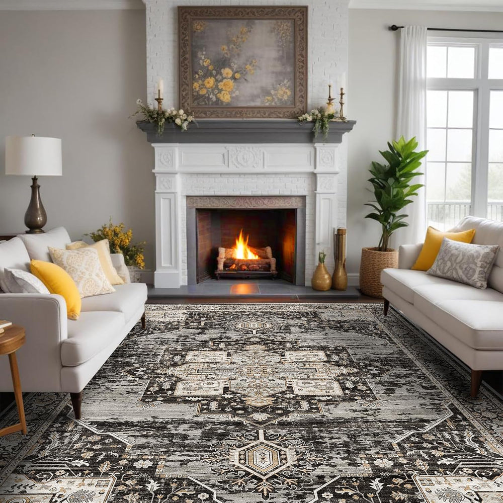 RUUGME Washable 9x12 Area Rugs - Large Rugs for Living Room Stain Resistant C...
