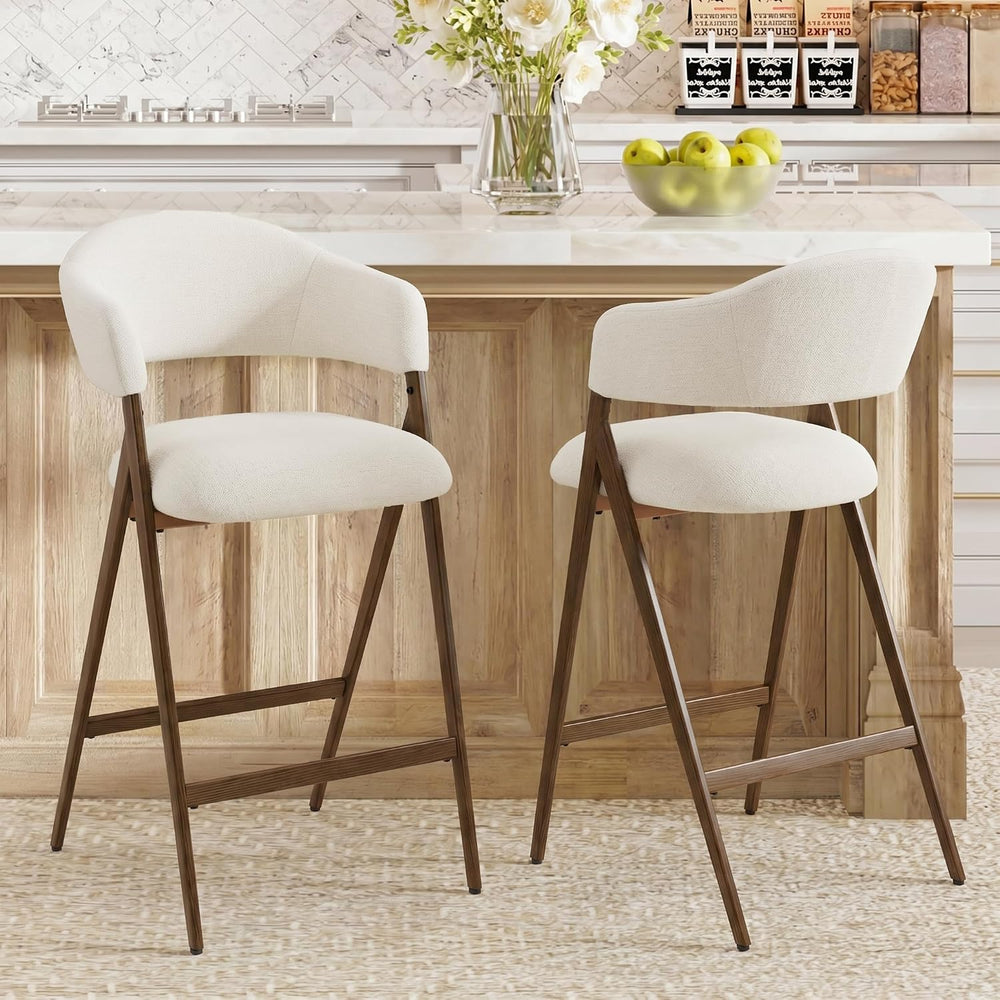 COLAMY Bar Stools Set of 2, 26" Counter Height Barstools with Backs, Mod...