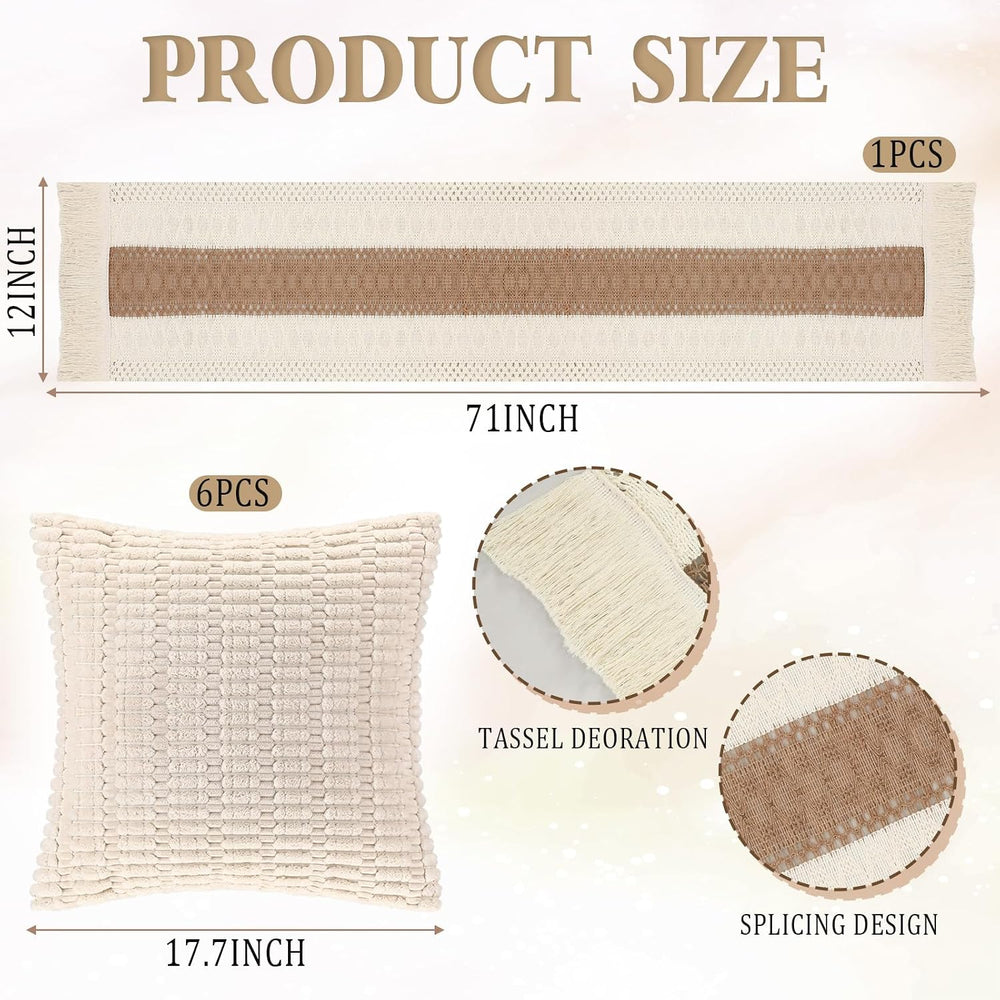 9 Pcs Extra Large Outdoor Boho Picnic Blanket 91'' x 71'' Fol...