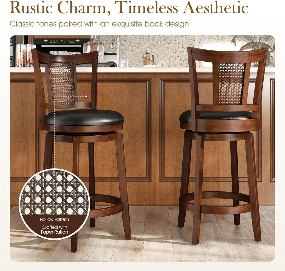 Sophia & William 26 Inch Swivel Bar Stools Set of 2, Counter Height Stools
