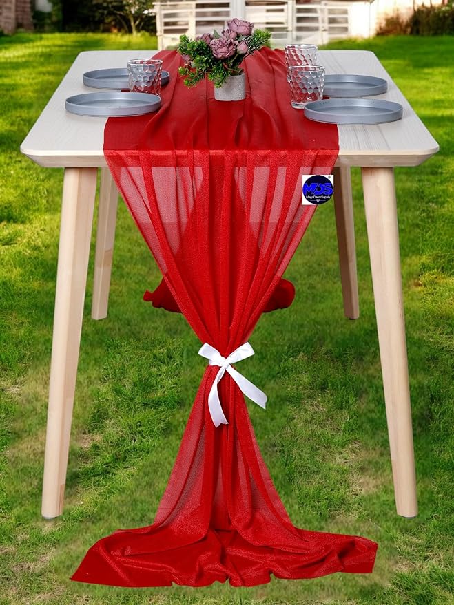 MDS Halloween Chiffon Table Runner - 10 Pack, 29 x 170 Inches, 14ft Each - Sh...