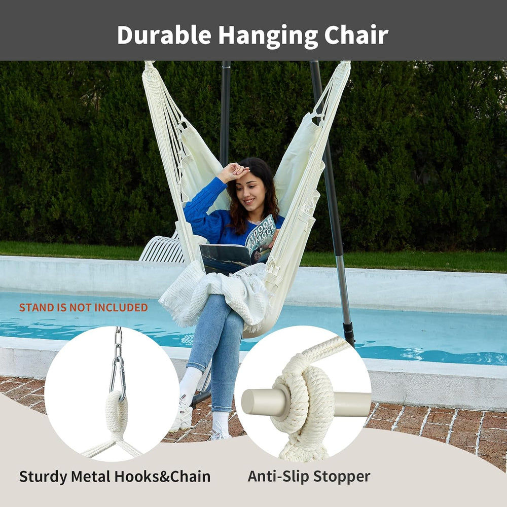 CHULIM Hanging Hammock Chair Swing MAX 500 lbs Outdoor Hanging Chair with Foo...