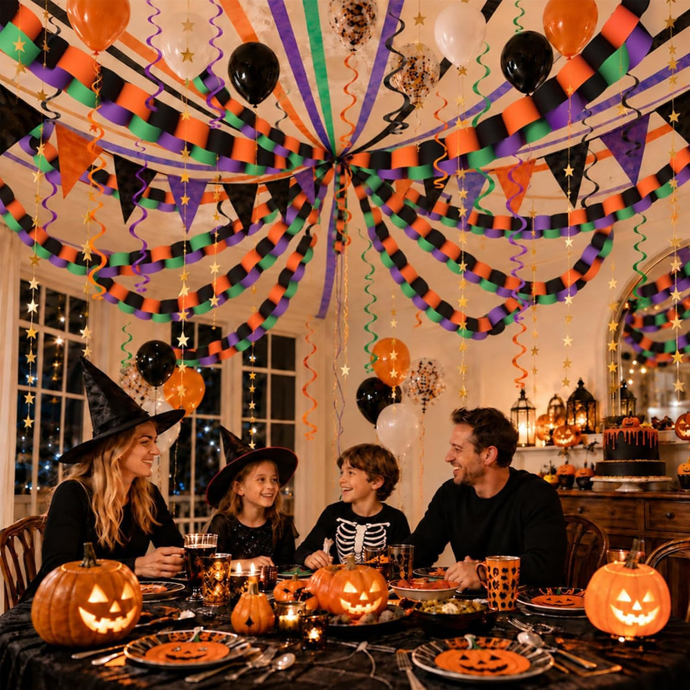 345pcs Halloween Paper Chain Strips Garland Set Birthday Party Decoration