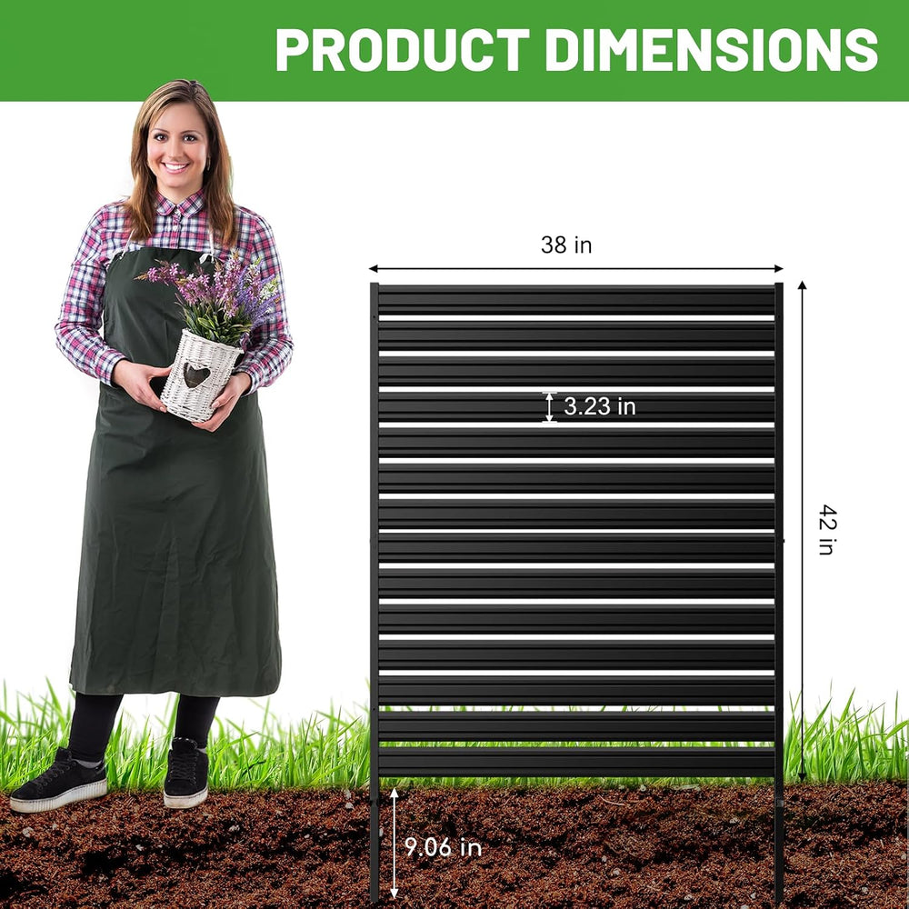 No-Dig Metal Privacy Fence Screen, 42" H × 38" W Air Conditioner Fence