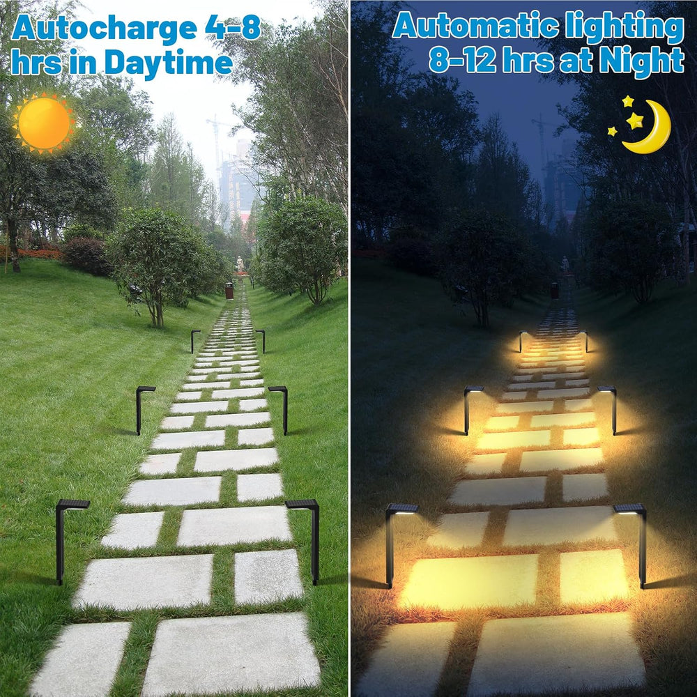 Sunvivo Elegant Solar Pathway Lights,2 Modes(Cool White/Warm White)-2Pack