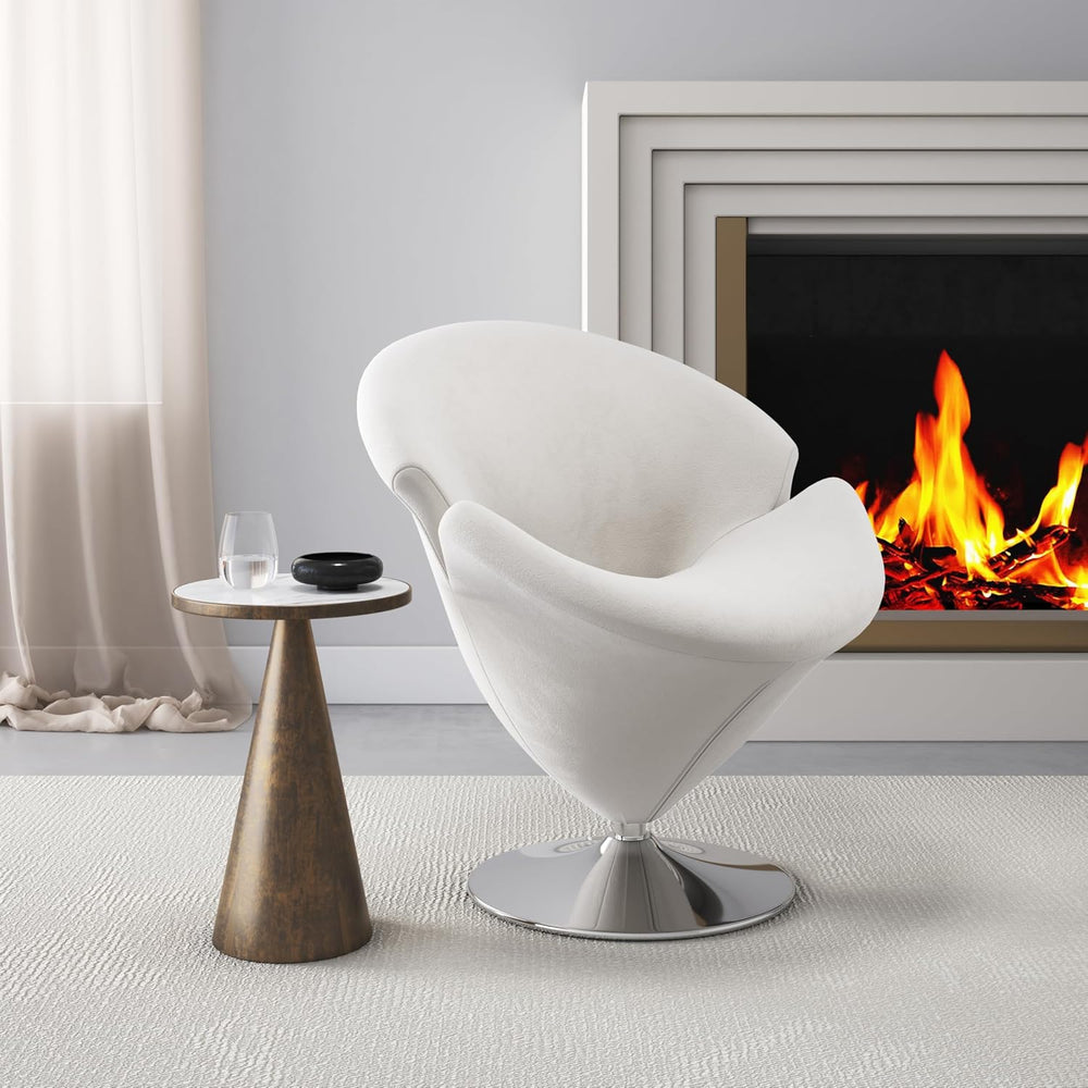 Manhattan Comfort Tulip Swivel Accent Chair Set of 2 with 360° Turn, Modern F...