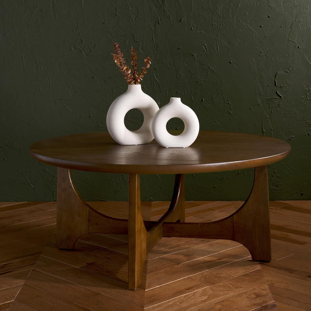 SAFAVIEH Furniture - Sasha Wood Coffee Table - Medium Oak - Wood - Modern Rou...