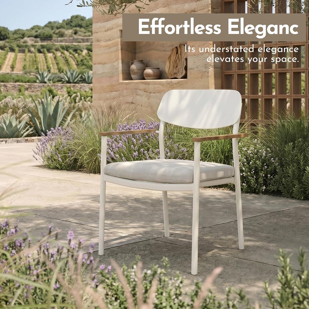 Modern Shade Luxury Outdoor Dining Chairs Set of 4, Fade Resistant, All-Alumi...
