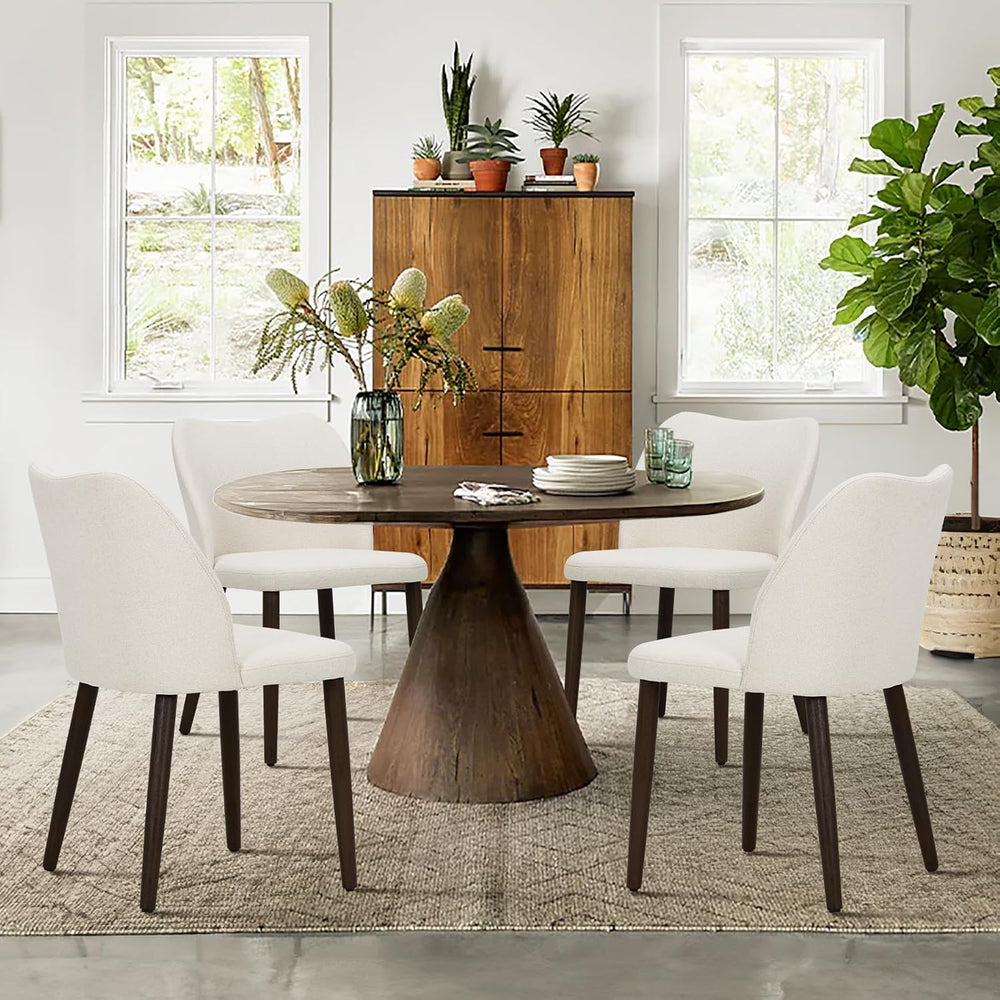 COLAMY Upholstered Dining Chairs Set of 2, Modern Fabric Dining Room Kitchen ...