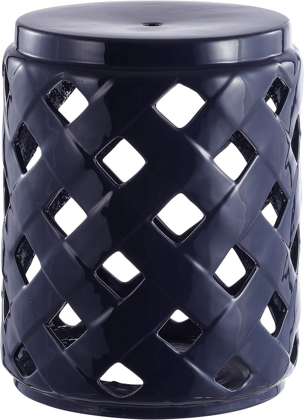 Safavieh ACS4574A Home Betli Navy Ceramic Lattice 17-inch Indoor/Outdoor Side...