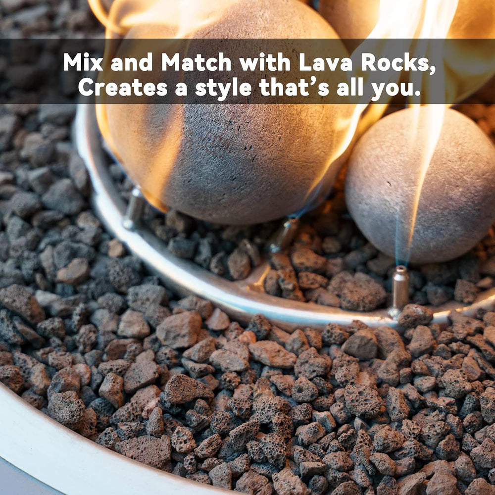 Skyflame 3 Inch Gray Fireplace Balls for Fire Pit Decorative