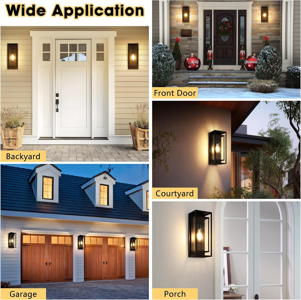 16.5'' Large Outdoor Porch Wall Lanterns, 2 Pack Matte Black Exterior...
