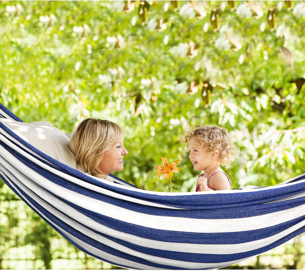 Chihee Cotton Blend Hammock 106 x 59 in 660 lb Detachable Spreader Bars