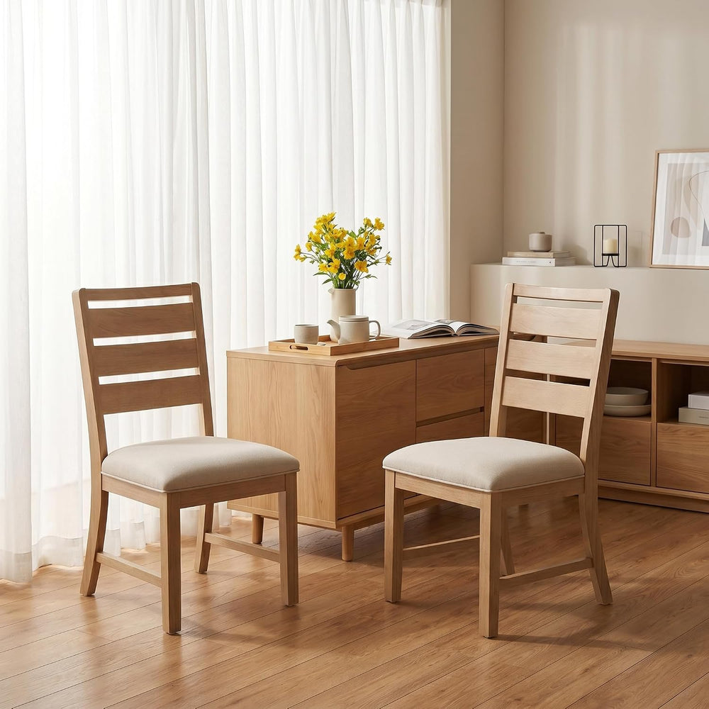 COLAMY Modern Dining Chairs Set of 6, Breathable Fabric Kitchen Chairs with H...