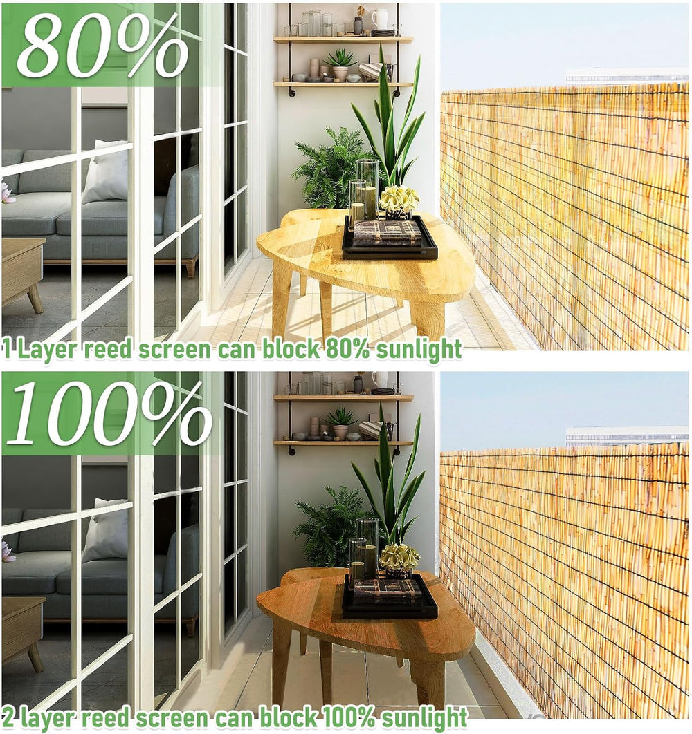 Natural Reed Fencing,Privacy Fence Bamboo-Like Reed Screen Curtain Natural Fe...