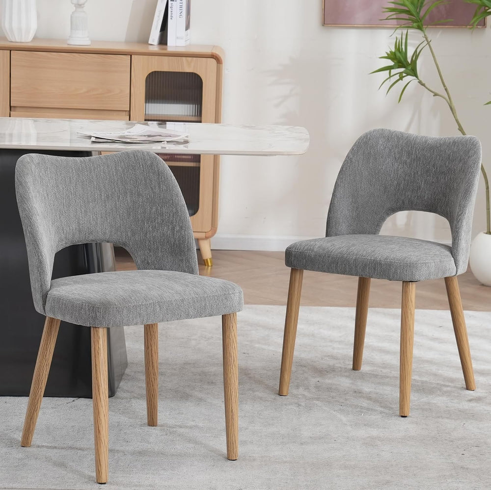 Modern Dining Chairs Set of 2, Upholstered Fabric Kitchen Chairs with Butterf...