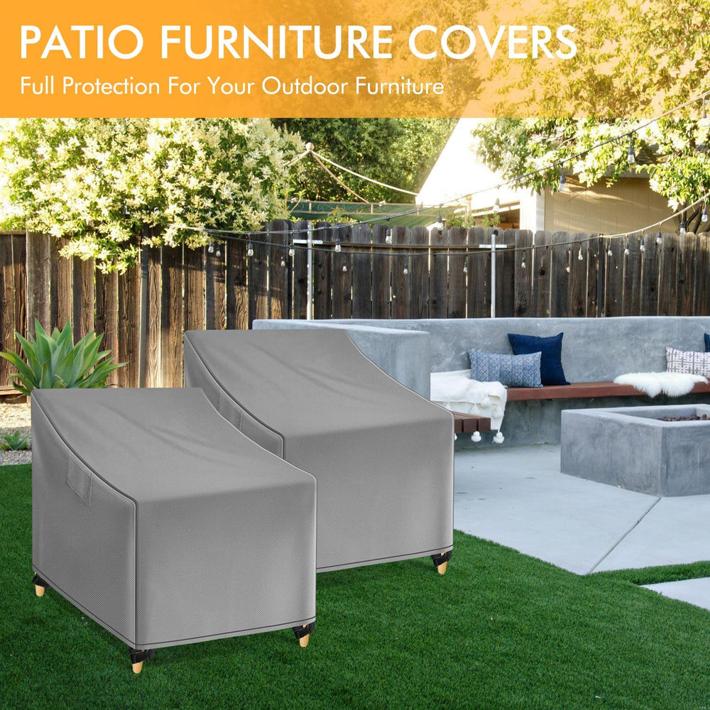WLEAFJ Outdoor Chair Covers Waterproof, Gray Lawn Patio Furniture Covers, Hea...