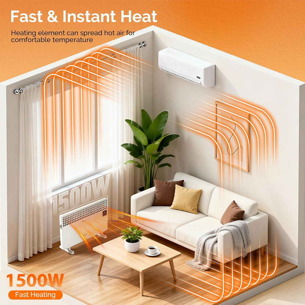 ROVSUN 1500W Panel Heater with Remote Control, 2-in-1 Electric Panel Space He...