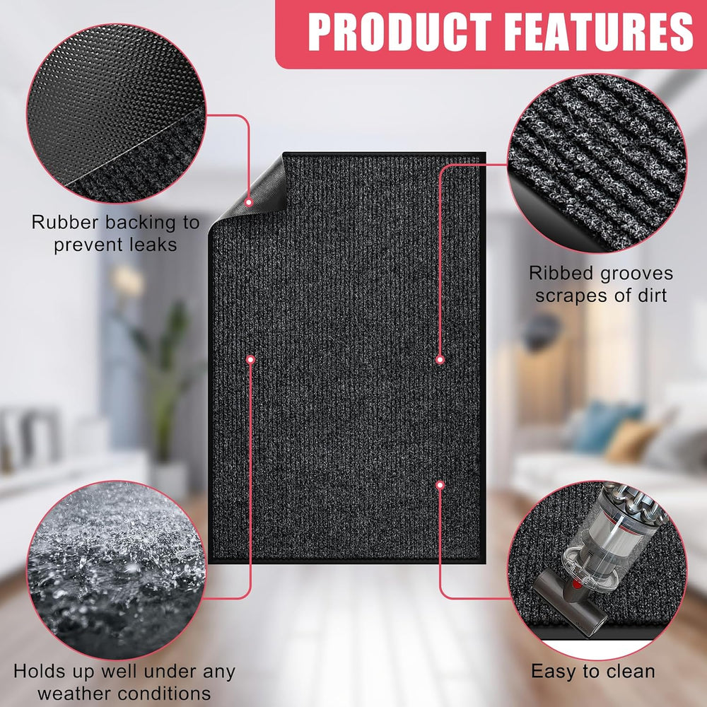 Kuyal Front Door Mat, 2'x3' Indoor Outdoor Entrance Mats