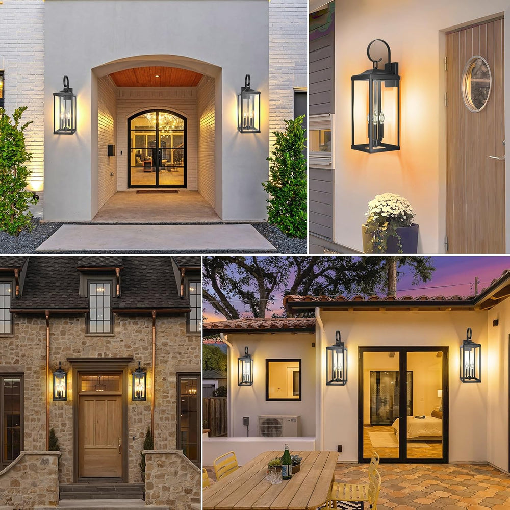 24" Extra Large Outdoor Wall Lights, Waterproof Outdoor Wall Sconce 3-Light
