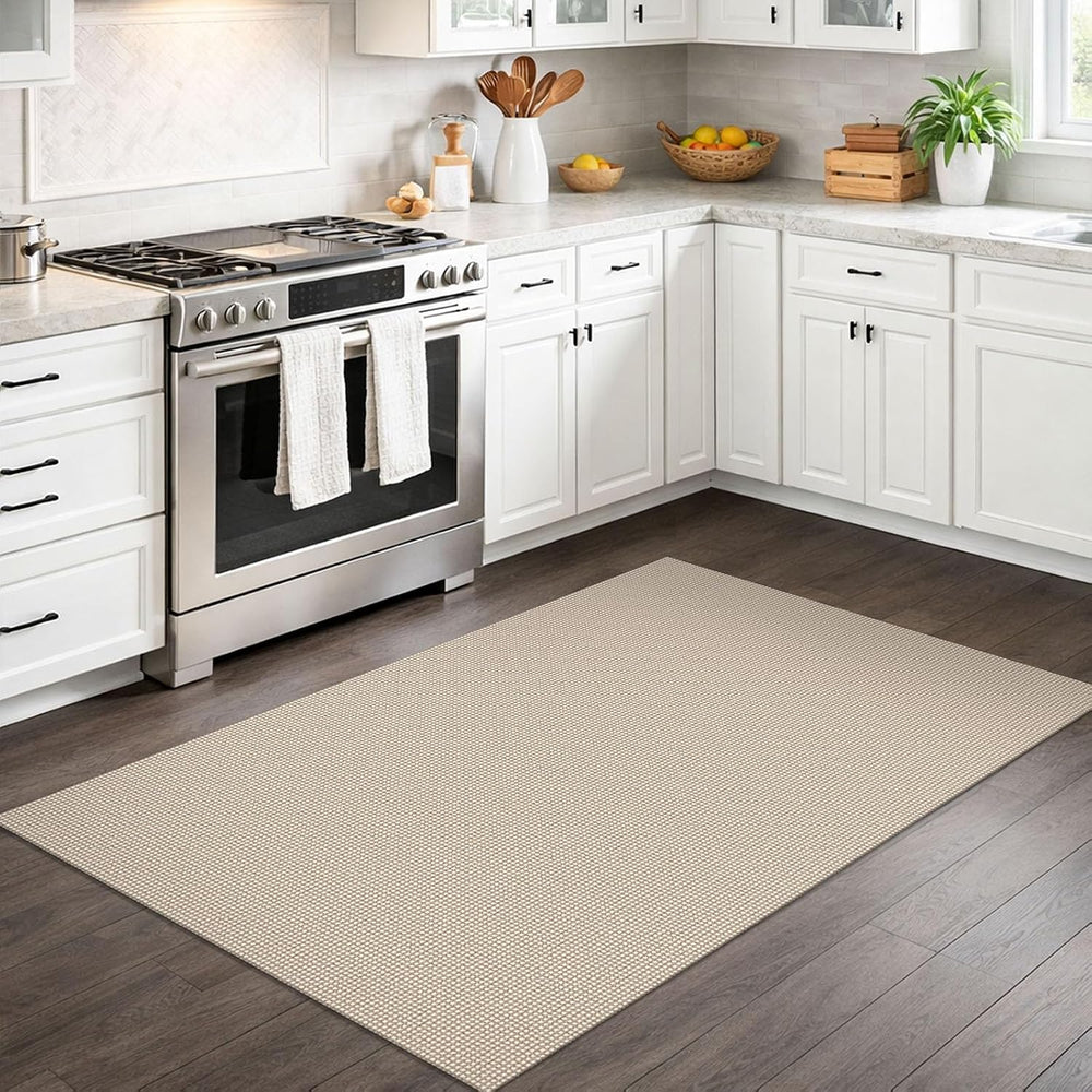 IOHOUZE Washable Area Rug 3x5 Non Slip Rubber Backed Woven Rugs for Entryway ...