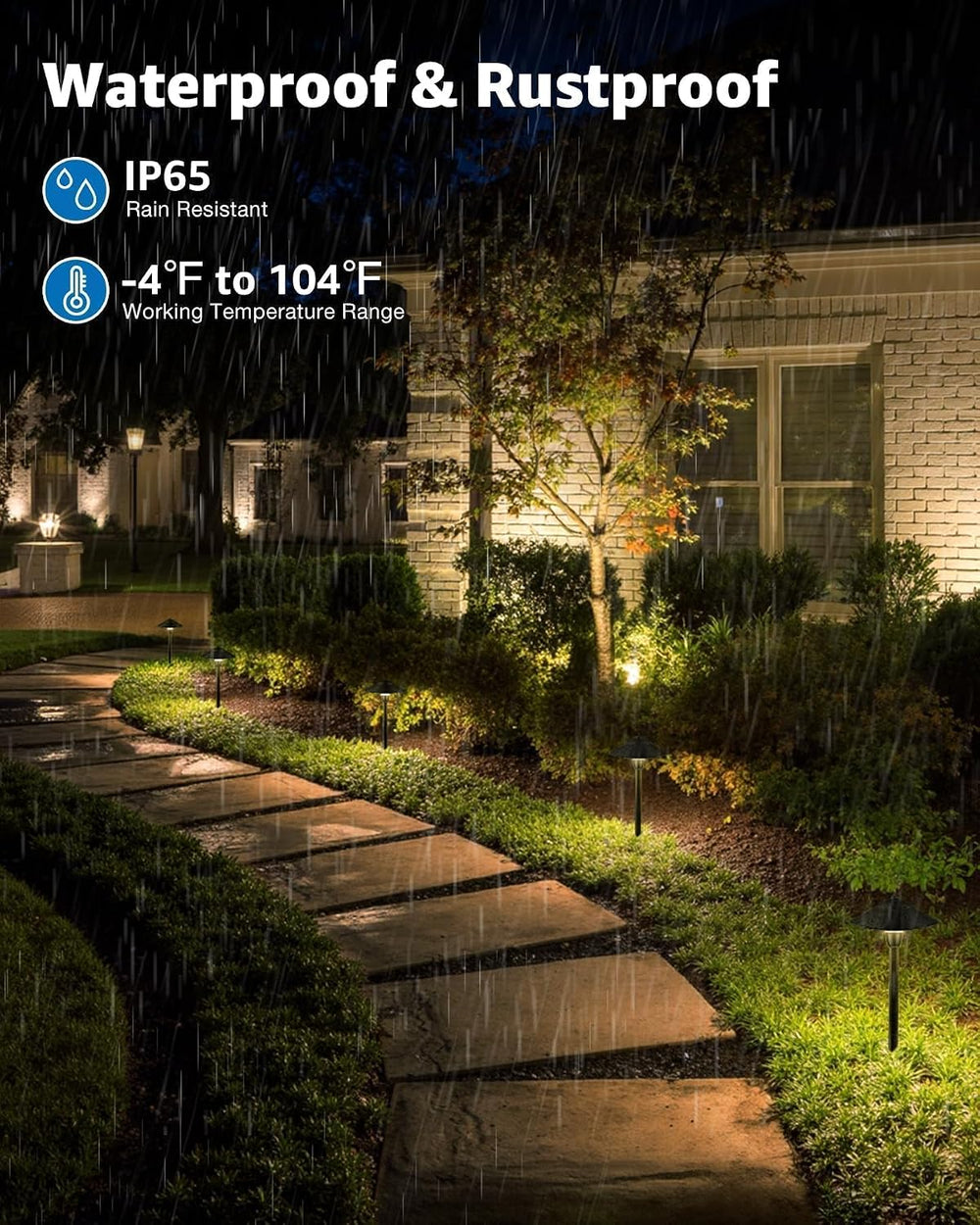 SUNVIE All-in-ONE Landscape Lighting Kit 6-Pack LED Outdoor Pathway Lights, 2...