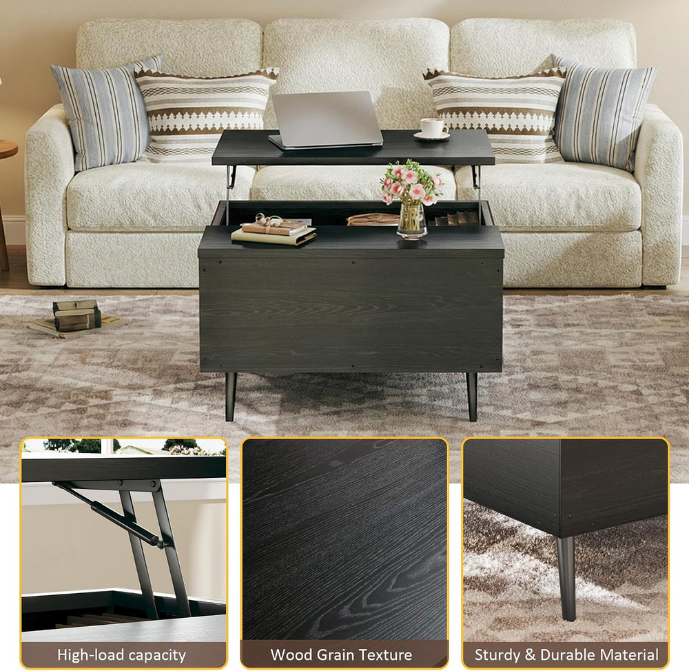 HUAHUU Lift Top Coffee Table, 31.5" Square Coffee Tables with Storage, C...