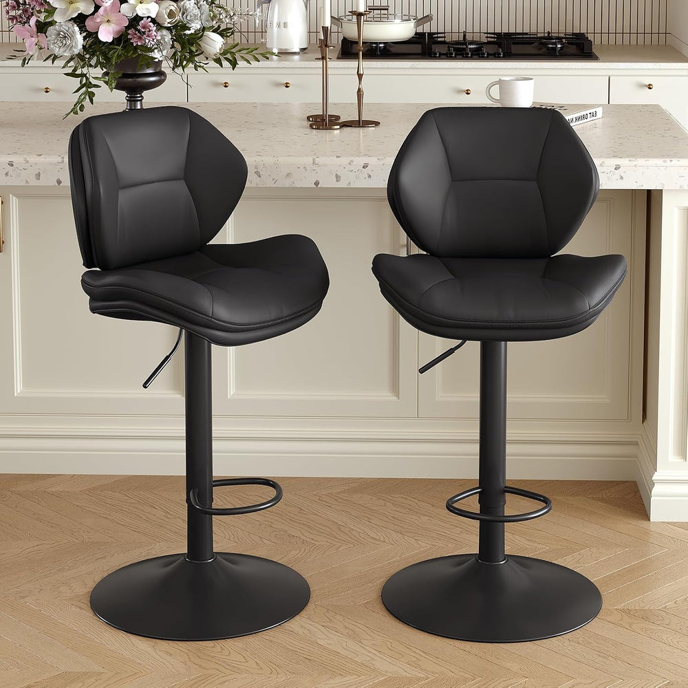 Nalupatio Swivel Bar Stools Set of 2, Double-Layer Filled Upholstered Bar Sto...