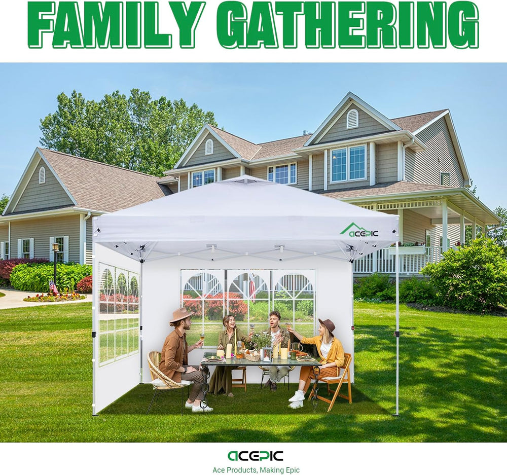 ACEPIC 10x10 Church Window Sidewalls for Canopy,White(3PCS No Frame or Top)