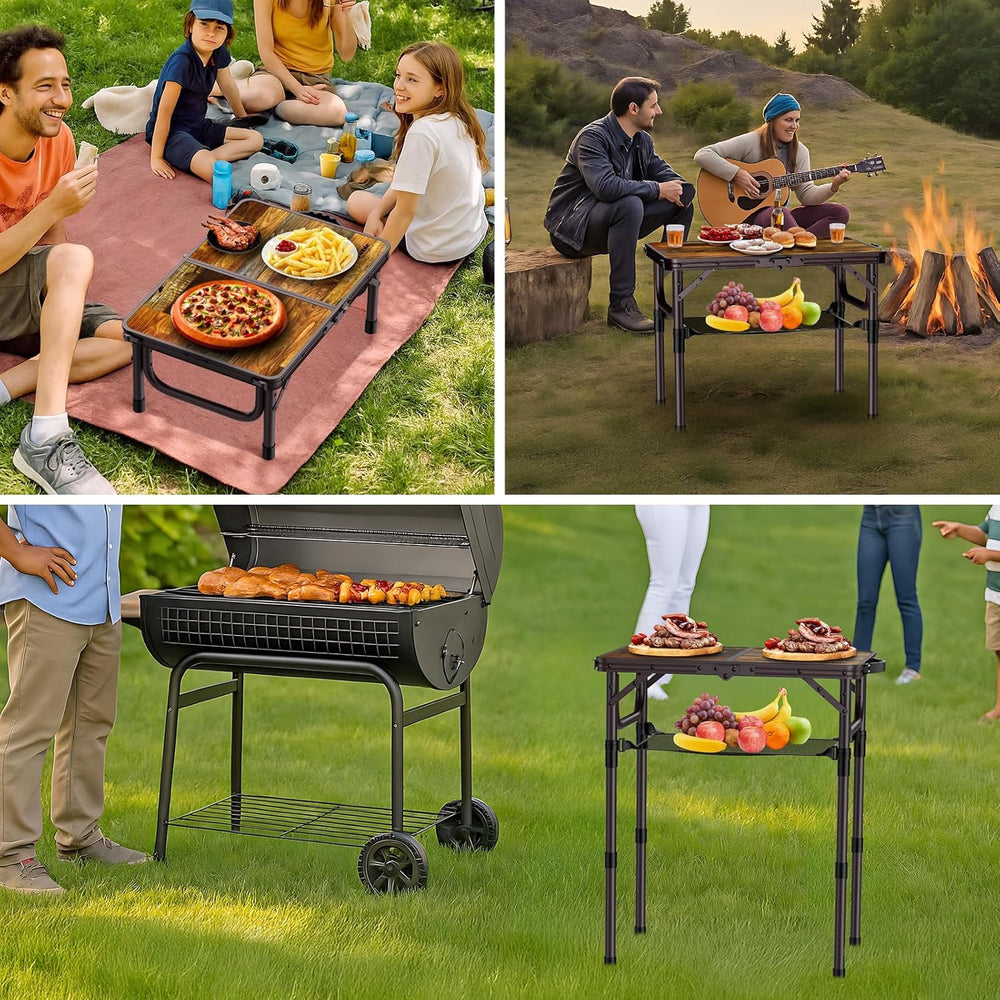 Anbte 2ft Camping Folding Table, 24" X 16" Aluminum Small Portable ...