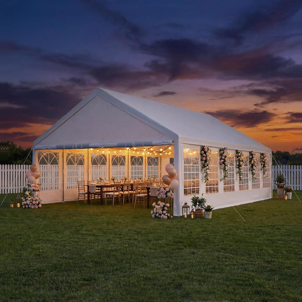 20x40 Party Tent Heavy Duty White Canopy Large Outdoor Event Shelter with Rem...