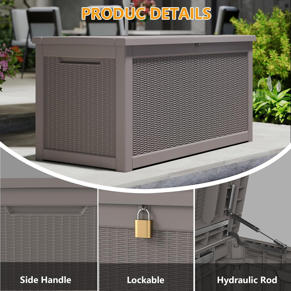 320 Gallon Outdoor Storage Box Wateproof, Extra Large Storage Organizer for P...