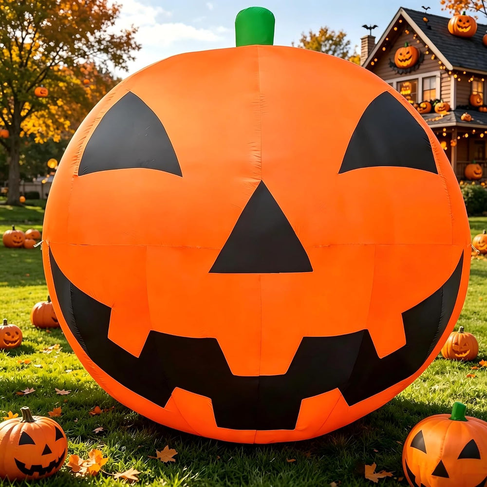 10.2 FT Halloween Giant Inflatable Pumpkin, Blow Up LED Light Pumpkin Hallowe...