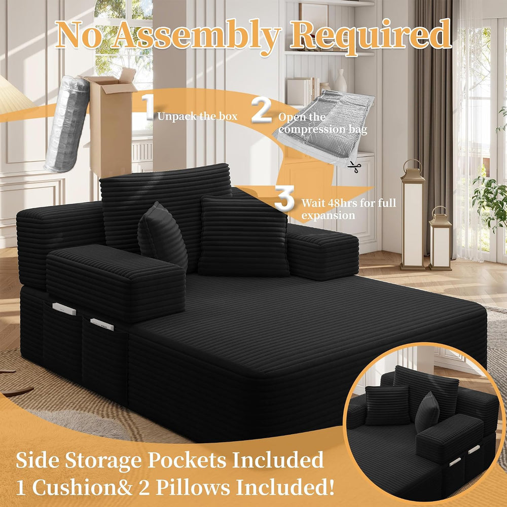 Avenix 70" Oversized Boneless Chaise Lounge Chair Indoor, Comfy Oversize...