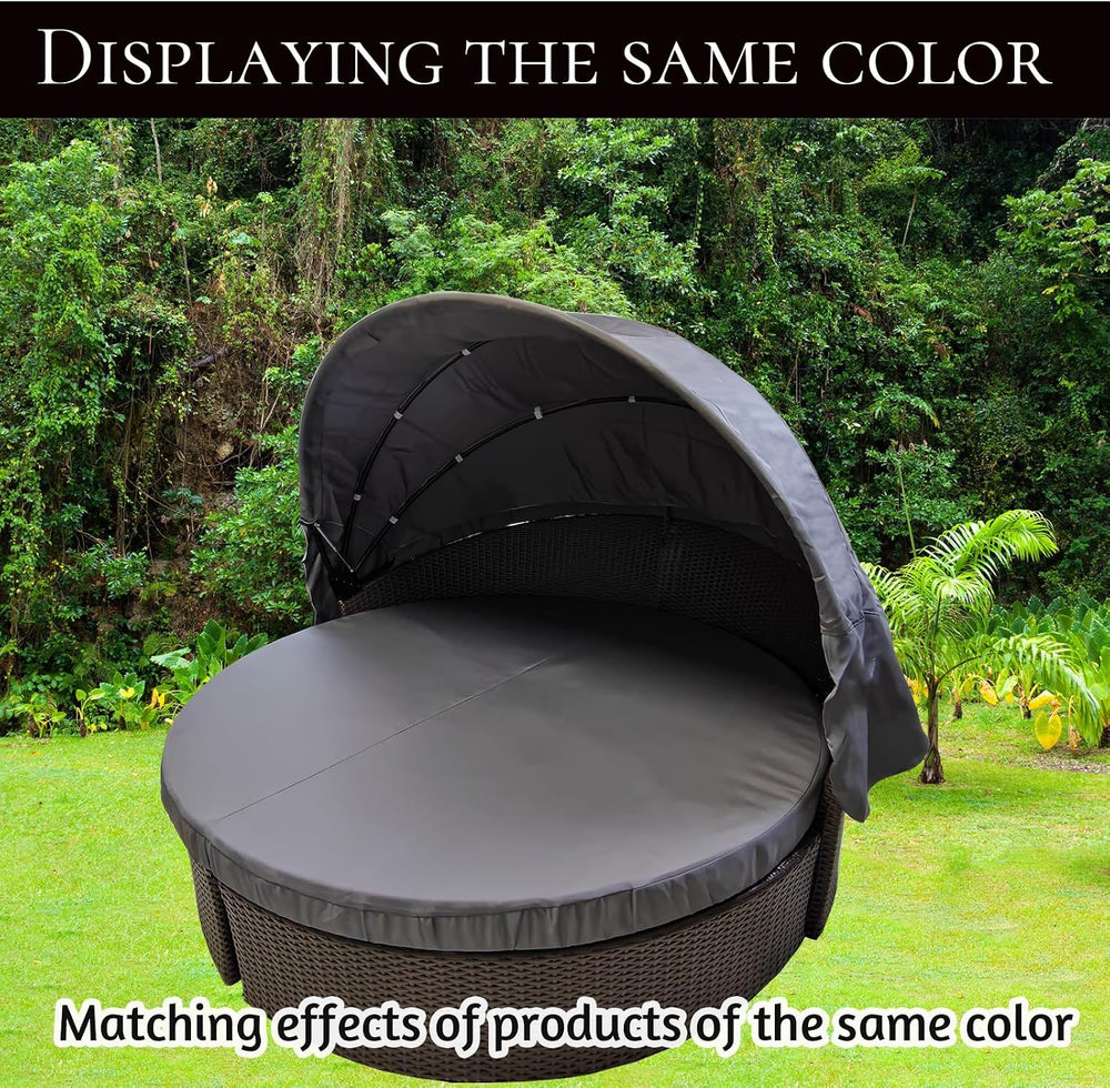 66" Outdoor Daybed Canopy Replacement Fabric Patio Rattan Wicker Sunbed ...