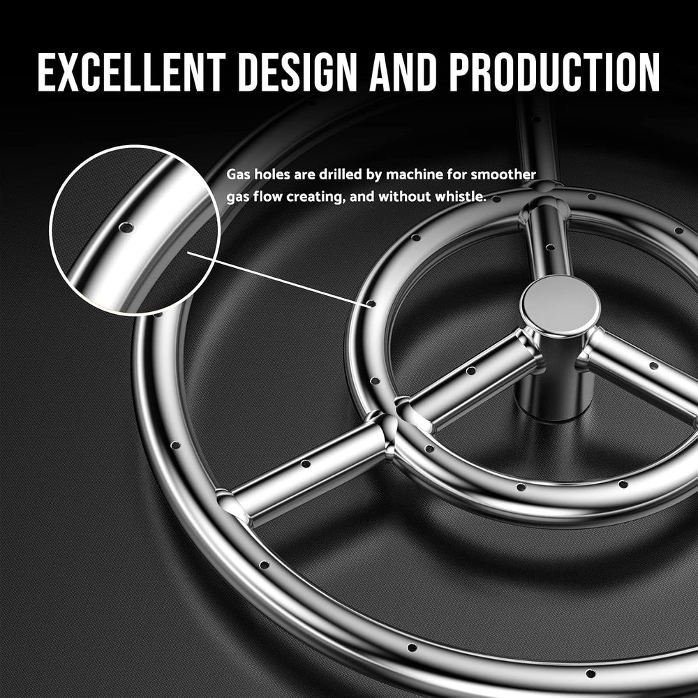Skyflame 12-Inch Round Fire Pit Burner Ring